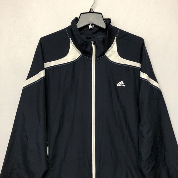 Adidas Men Full Zip Windbreaker Jacket Mesh Lined Size XL Extra Large M107 -19 - Picture 12 of 16